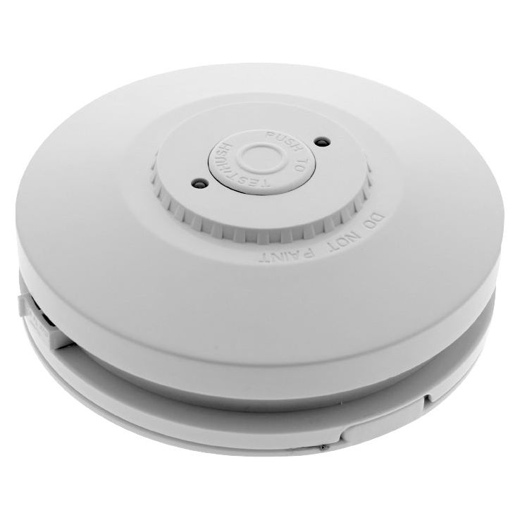 Red 240v Smoke Alarm with Rechargeable Battery