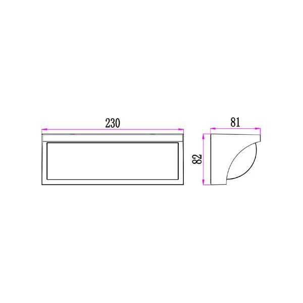 CLA REPISA Exterior LED Surface Mounted Curved Wedge Wall Lights