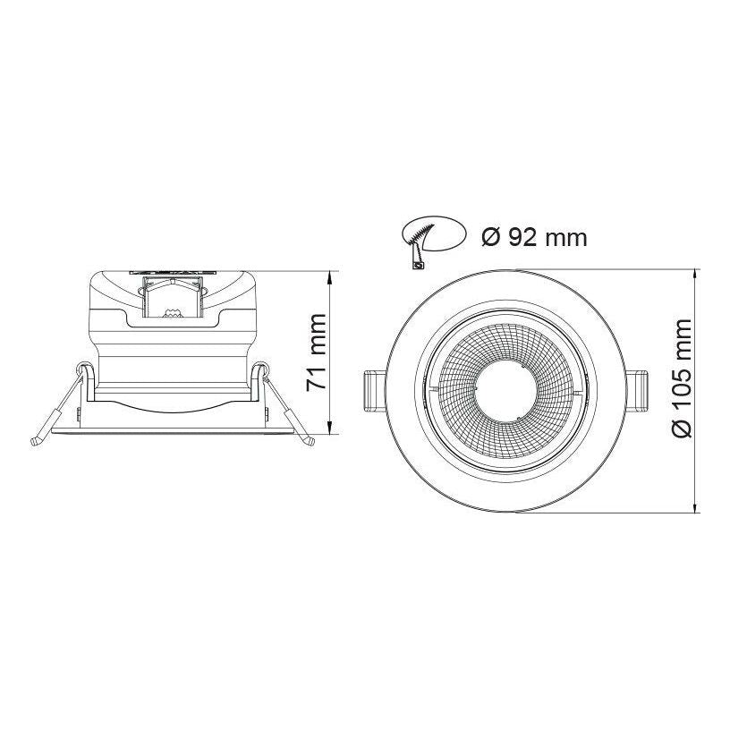 SAL COOLUM PLUS S9168TC - 9W Dimmable LED Downlight