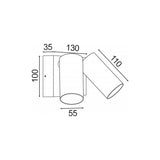 CLA SEC Exterior LED Tri-CCT Double Adjustable Wall Pillar Lights