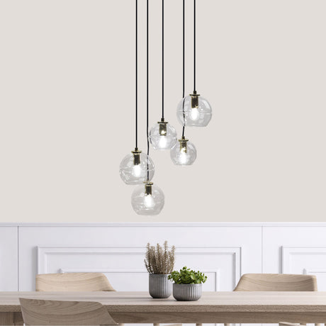 Oriel RENO.5 5 Light Clear Glass Pendant