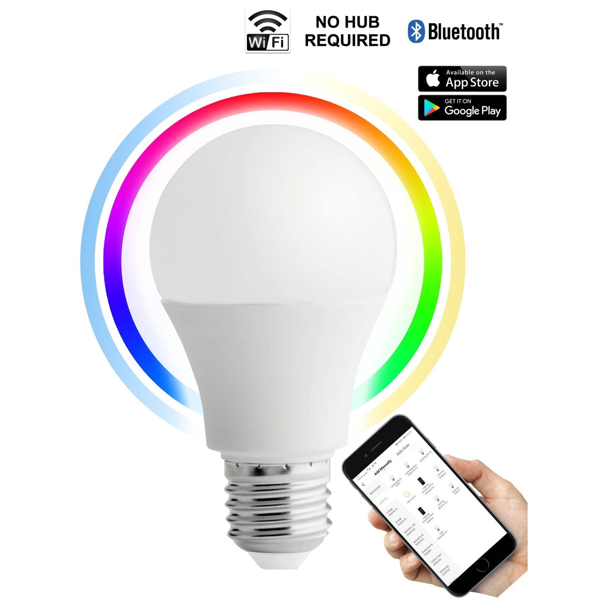 CLA SMTGLS LED Smart Dimmable Tri-CCT+RGB GLS Globes