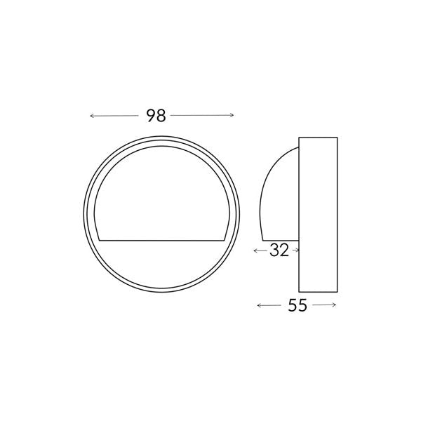 CLA Ste Exterior LED Surface Mounted Eyelid Step Lights