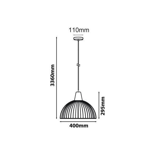 CLA Strand Iron and Wood Dome Cage Pendant lights