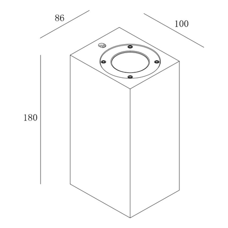 3A Lighting Rectagular Up & Down Concrete Outdoor Wall Light