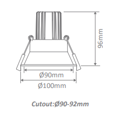 Domus Cell 13W 5CCT 60° D90 Complete Dimmable Downlight Kit