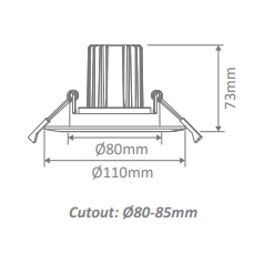 Domus Cell 13W 5CCT 60° T90 Complete Dimmable Downlight Kit