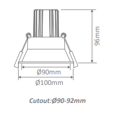 Domus Cell 9W 5CCT 60° D90 Complete Dimmable Downlight Kit