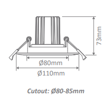 Domus Cell 9W 5CCT 60° T90 Complete Dimmable Downlight Kit