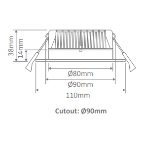 Domus DECO-13 Square 13W Dimmable LED Tricolour IP44 Downlight White