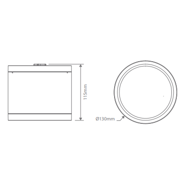 Domus NEO-PRO Round 25W Surface Mount Dimmable LED Tricolour IP65 Downlight Black