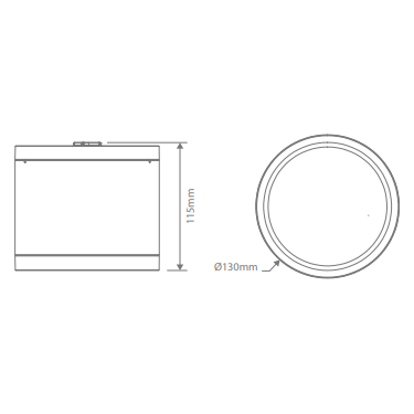 Domus NEO-PRO Round 25W Surface Mount Dimmable LED Tricolour IP65 Downlight White