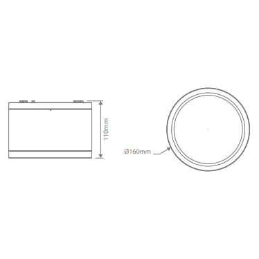 Domus NEO-PRO Round 35W Surface Mount Dimmable LED Tricolour IP65 Downlight Black