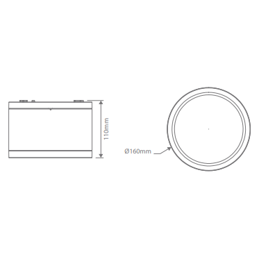 Domus NEO-PRO Round 35W Surface Mount Dimmable LED Tricolour IP65 Downlight White