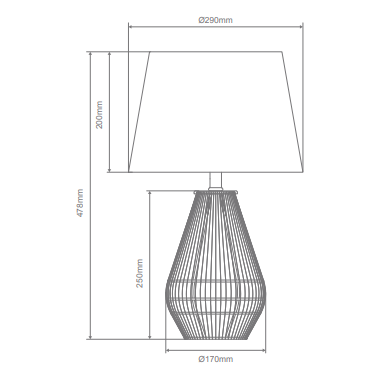 Domus CARTER-TL Paper Rope Table Lamp 1XE27 240V