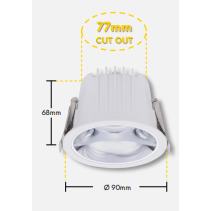 Mercator Mateo 9W IP65 LED Downlight Tri-Colour