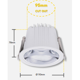 Mercator Mateo 15W IP65 LED Downlight Tri-Colour