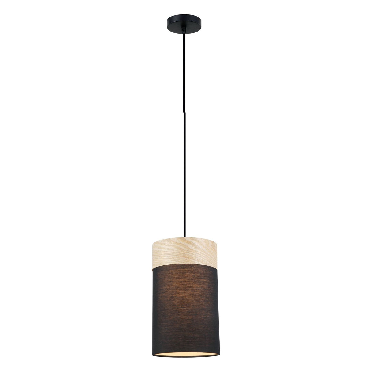 CLA TAMBURA Oblong Cloth Shade with Blonde Wood Trim Pendant Lights