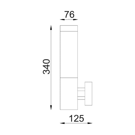 CLA TORRE Exterior E27 Surface Mounted Wall Lights Stainless Steel IP44