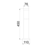 CLA TORRE Exterior E27 Surface Mounted Bollard Lights Black IP44