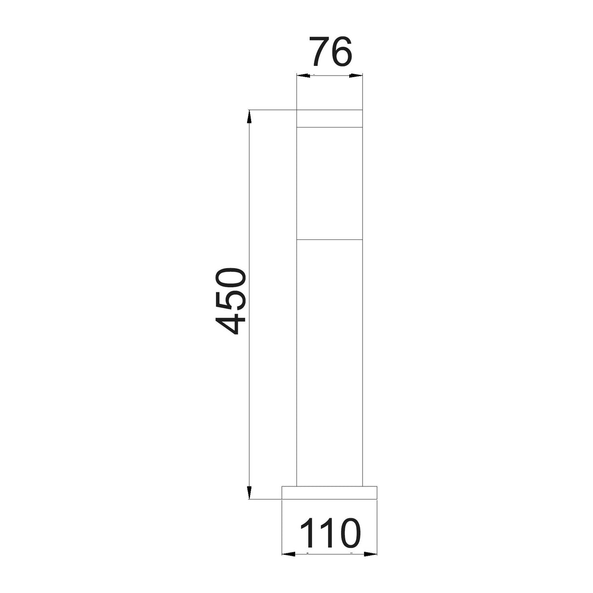 CLA TORRE Exterior E27 Surface Mounted Bollard Lights Stainless Steel IP44