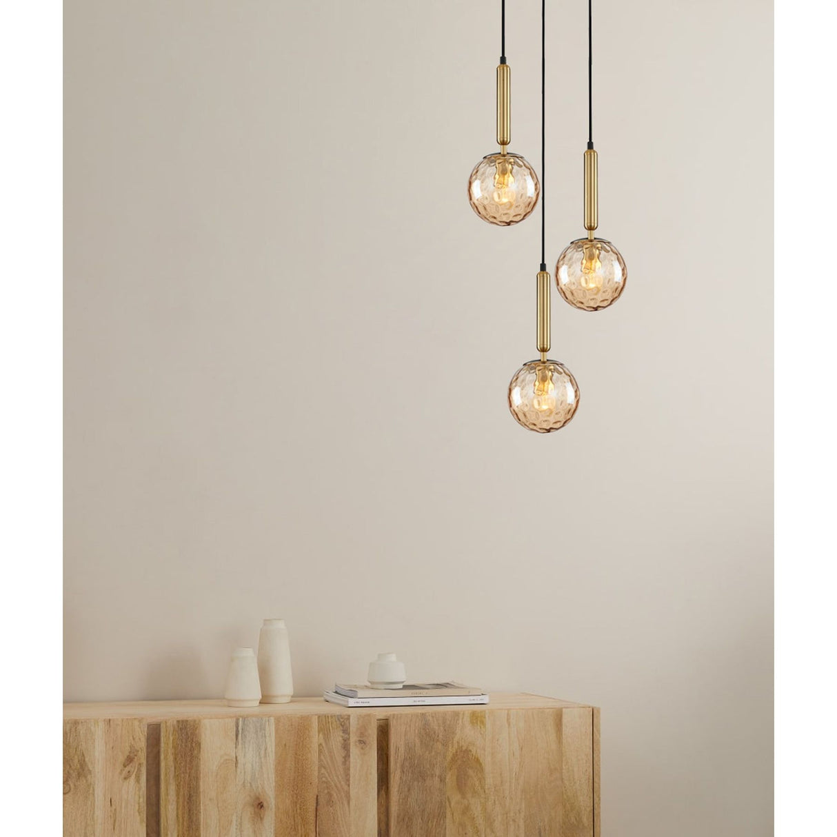 CLA TRATTINO Interior 3 Light Round Spherical Glass Pendant