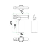 CLA 4 Wire 3 Circuit LED Tri-CCT Dimmable Track Head Fittings