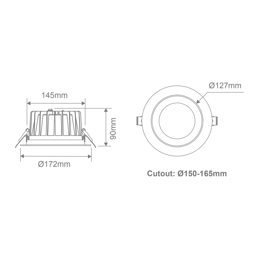 Domus EXPO-25 25W Low Glare Recessed LED Tricolour IP44 Downlight