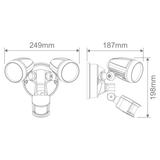 Domus MURO-PRO-30S Twin Head 30W LED Spotlight with Sensor