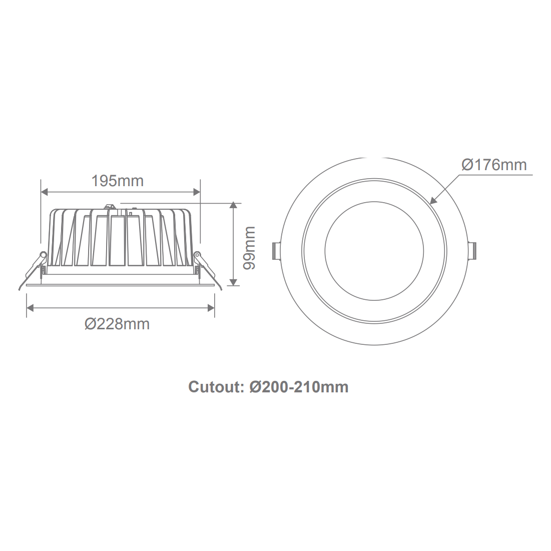 Domus EXPO-35 35W Low Glare Recessed LED Tricolour IP44 Downlight