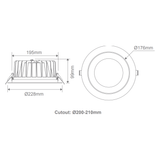 Domus EXPO-35 35W Low Glare Recessed LED Tricolour IP44 Downlight