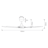 Domus HOVER 5 BLADE 56" DC CEILING FAN