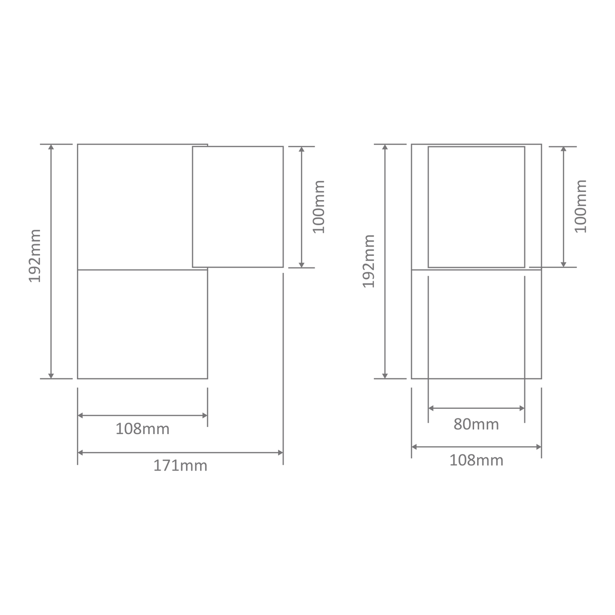 Domus PIPER-1 SQR IP65 E27 PAR30 Wall Light