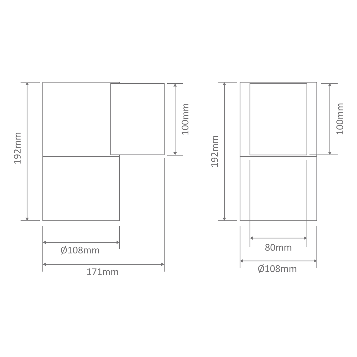 Domus PIPER-1 RND IP65 E27 PAR30 Wall Light