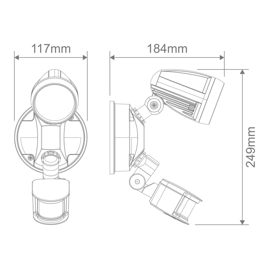 Domus MURO-PRO-15S Single Head 15W LED Spotlight with Sensor