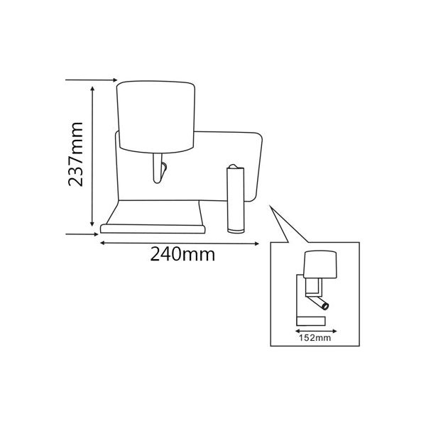 CLA City Vigo LED surface mounted Wall / Reading Light with USB