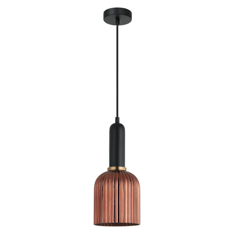 CLA Vintaj Interior Ellipse Ribbed Glass Pendant Lights