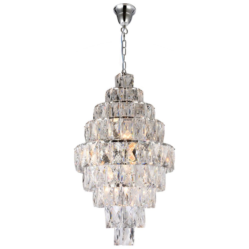 Lighting Inspiration Waterfall 12Lt 9 Tier Pendant Chrome