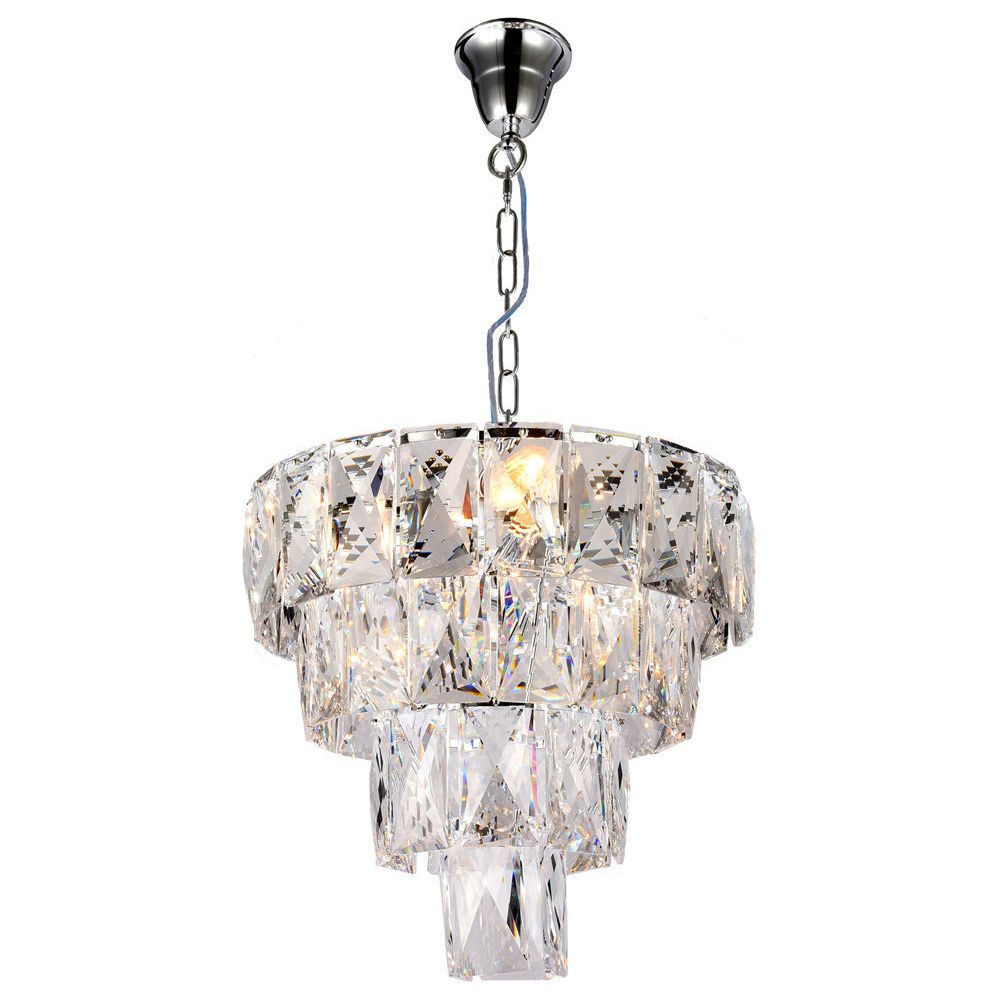 Lighting Inspiration Waterfall 5Lt 4 Tier Pendant Chrome