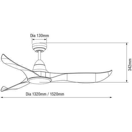 Martec Wave 52″ / 60″ DC Ceiling Fan