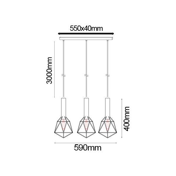 CLA Whiteband White Iron Cage Pendant Lights