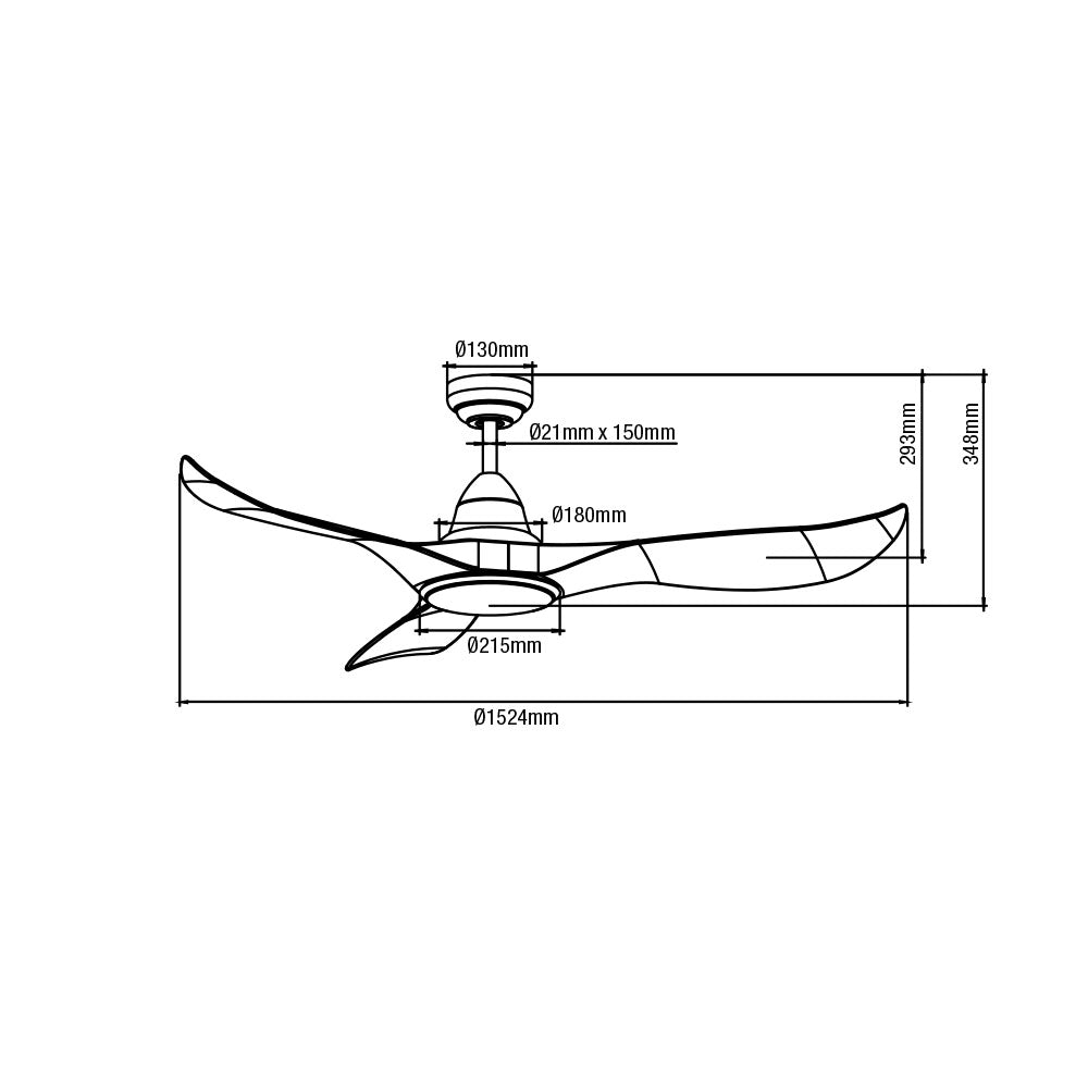 Martec Wave 1520mm DC Ceiling Fan with Remote Control