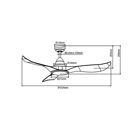 Martec Wave 1520mm DC Ceiling Fan with Remote Control