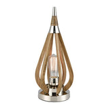 CLA Bonito Taupe Wood / Winter Moss Wood Tear Drop Table Lamps