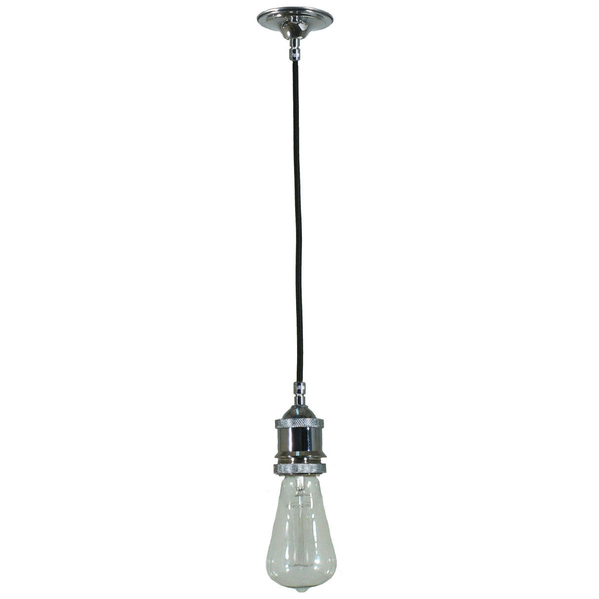 Lighting Inspiration Buster Std Rec L/Holder Blk Cloth C Chrome