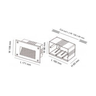 SAL SLOT SE7141 3W IP65 LED Recessed Wall Light