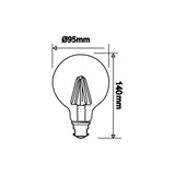 CLA Led G95 6W Filament Dimmable Globes