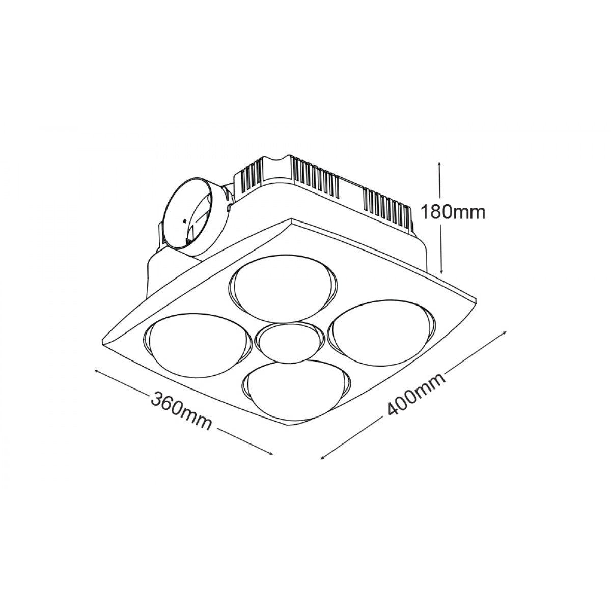 Martec Contour 4 3 in 1 Bathroom Heater With Exhaust Fan And Light