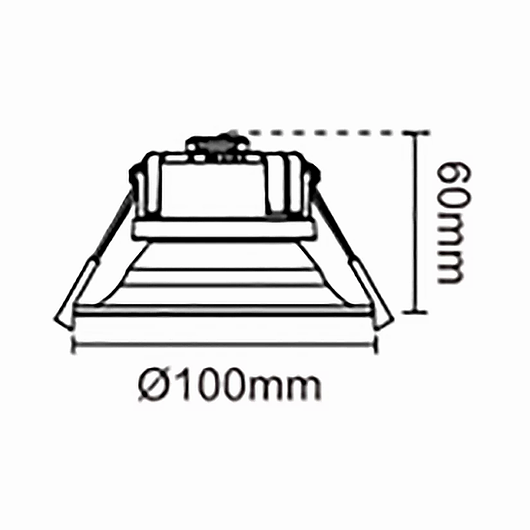 3A Lighting 10W Deep Recessed Downlight DL9413/BK/TC