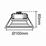 3A Lighting 10W Deep Recessed Downlight DL9412/BK/TC